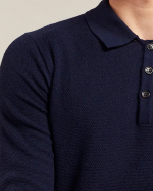 KNITTED POLO DK.NAVY