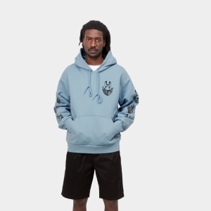 HOODED GRIN SWEAT FROSTED BLUE