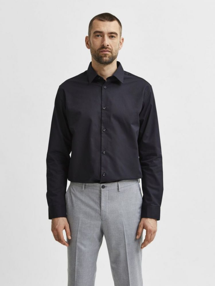 SLHSLIMETHAN SHIRT LS BLACK