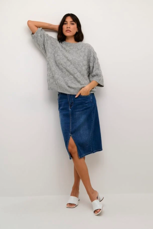 KAMALENE KNIT PULLOVER  GREY MALENGE