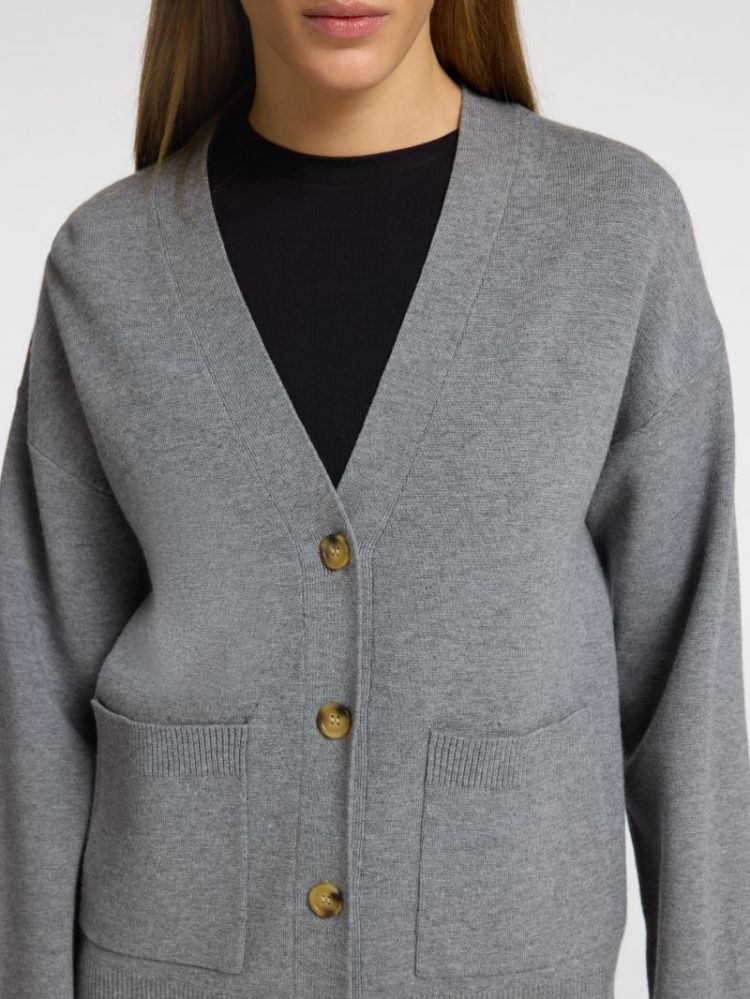 SLFKAMMA LS KNIT MEDIUM GREY MEL
